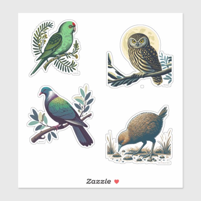 New Zealand Birds Stickers (Sheet)