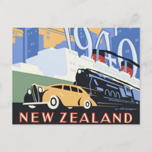 New Zealand Centennial Vintage Travel Postcard