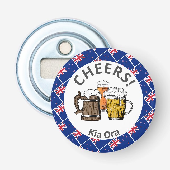 NEW ZEALAND Cheers Kia Ora Beer Bottle Opener (Front)