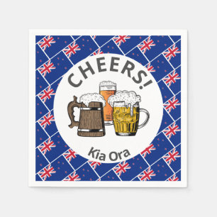 NEW ZEALAND Cheers Kia Ora Beer Paper Napkin