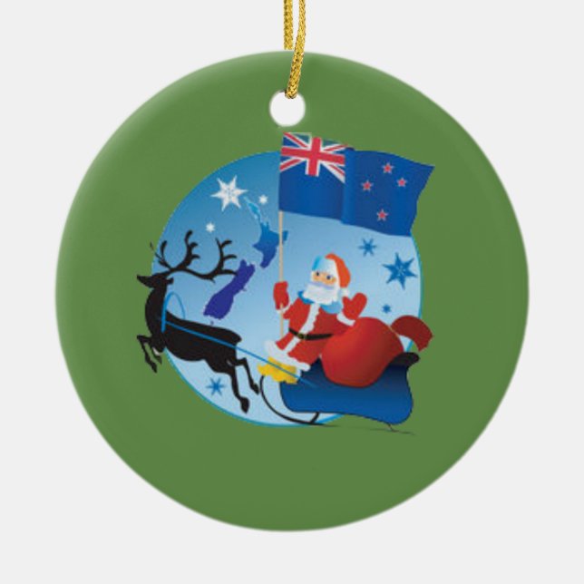 new zealand christmas ceramic ornament (Front)