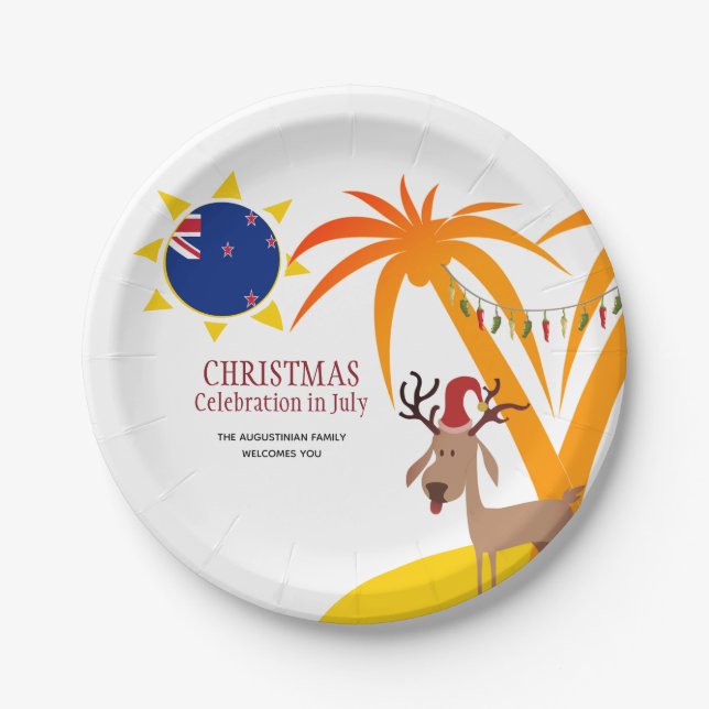 New Zealand CHRISTMAS IN JULY  Paper Plate (Front)