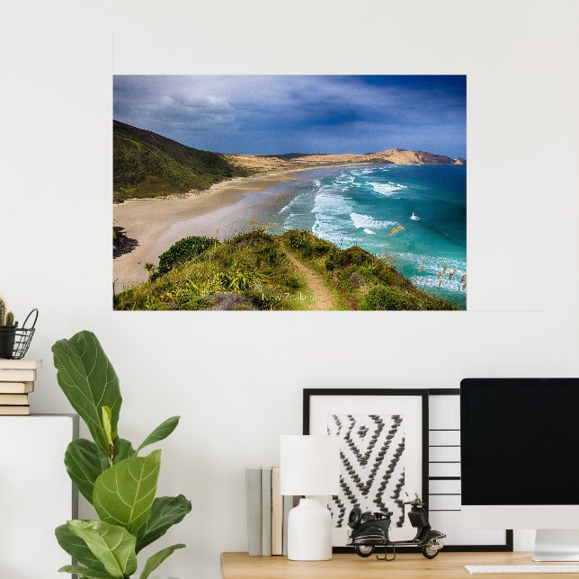 New Zealand Coastline Poster (Home Office)