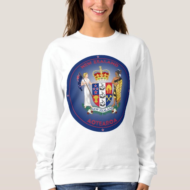 New Zealand Coat of Arms Circle Shape Sweatshirt (Front)