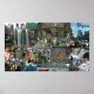 New Zealand Collage Poster