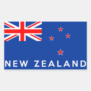 new zealand country flag symbol name text sticker