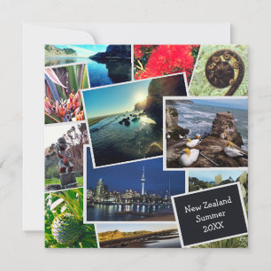 New Zealand Custom Photo Collage Square Card