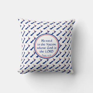 NEW ZEALAND Custom Scripture BLESSED NATION Throw Pillow