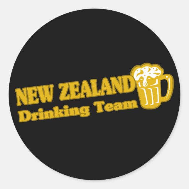 New Zealand Drinking Team Classic Round Sticker (Front)