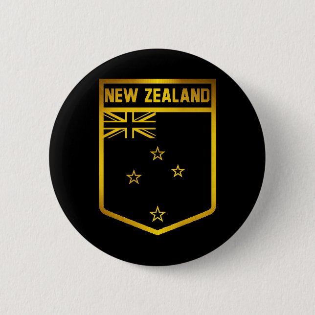 New Zealand Emblem 2 Inch Round Button (Front)