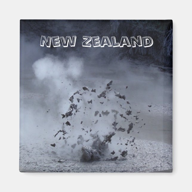 New Zealand - Exploding Mud (Fridge Magnet) Magnet (Front)