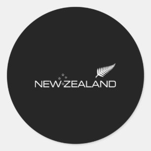 New Zealand Fern Flag Athletic Srts Style Tee Classic Round Sticker
