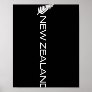 New Zealand Fern Flag Athletic Srts Vertical Style Poster