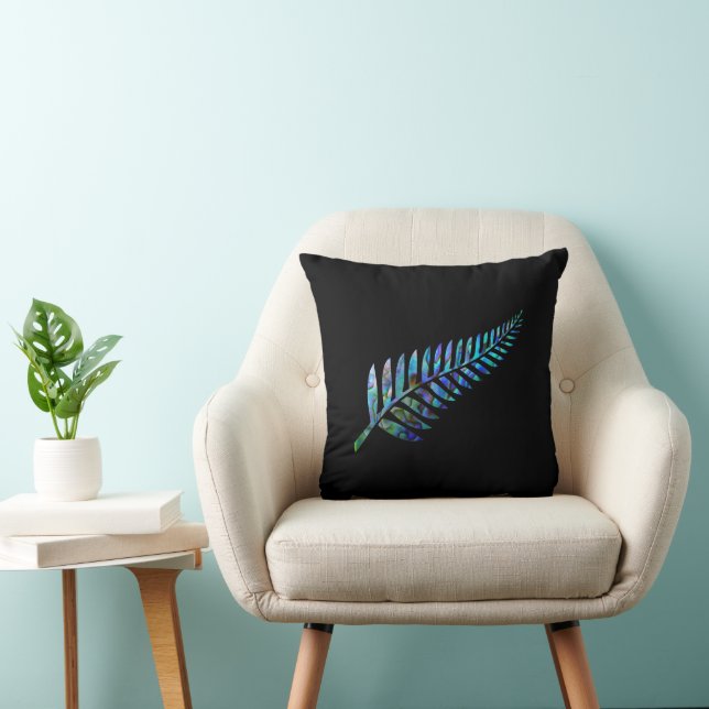 NEW ZEALAND FERN PAUA THROW PILLOW (Chair)