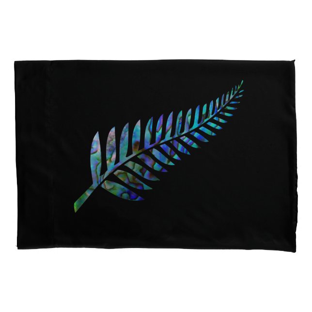 NEW ZEALAND FERN SIMPLE PAUA PILLOWCASE (Front)
