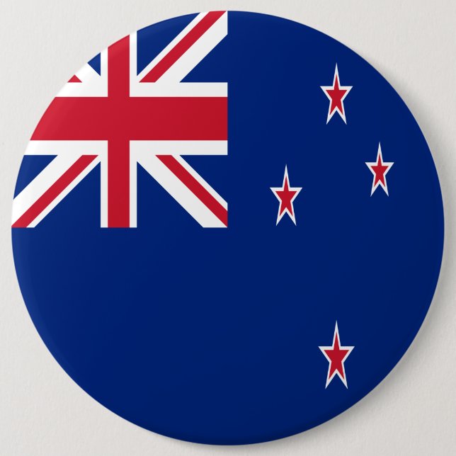 New Zealand Flag 6 Inch Round Button (Front)
