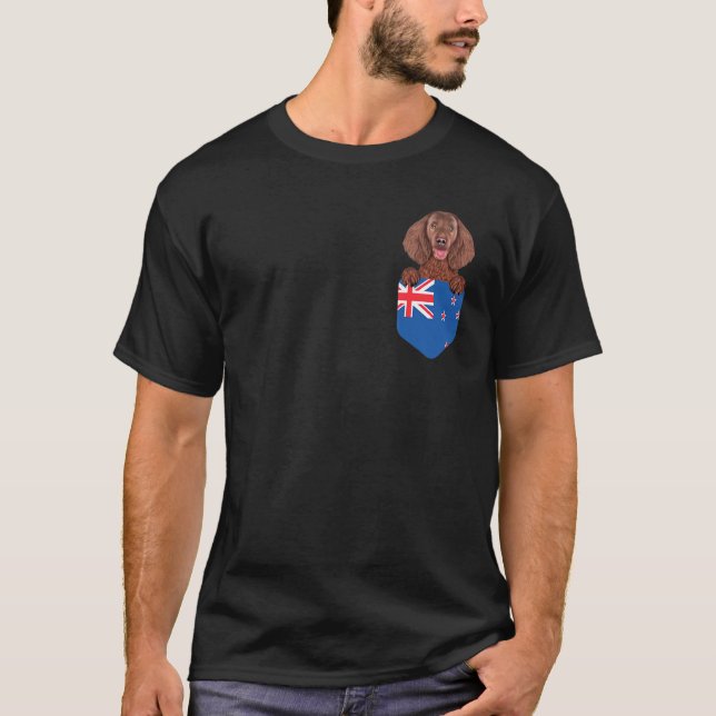 New Zealand Flag American Water Spaniel Dog In Poc T-Shirt (Front)