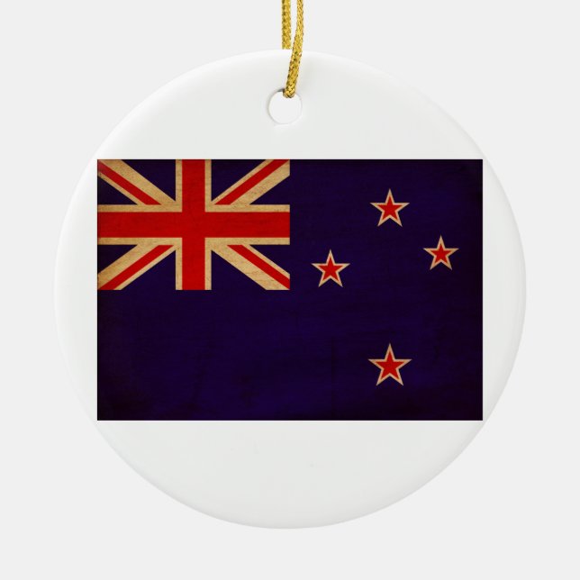 New Zealand Flag Ceramic Ornament (Front)