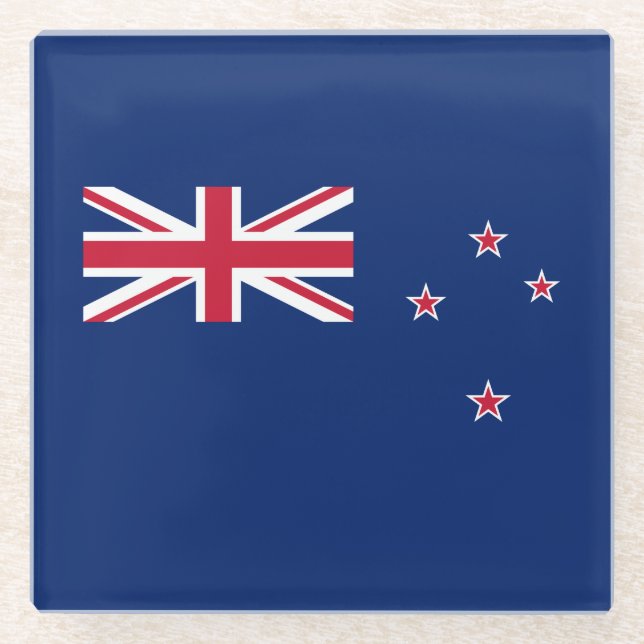 New Zealand Flag Glass Coaster (Front)