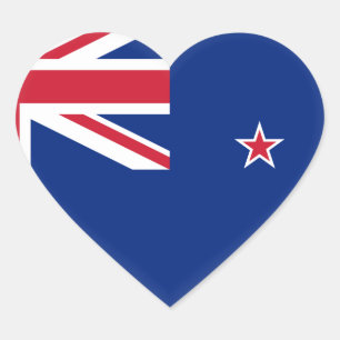 New Zealand Flag Heart Sticker