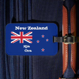 New Zealand Flag & Kia Ora luggage / New Zealand Luggage Tag