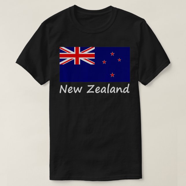 New Zealand Flag   Kiwi Zealander Tee  (Design Front)