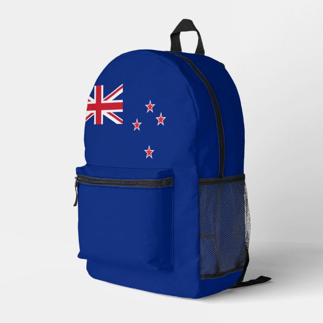 New Zealand flag Printed Backpack (Back Corner Right)