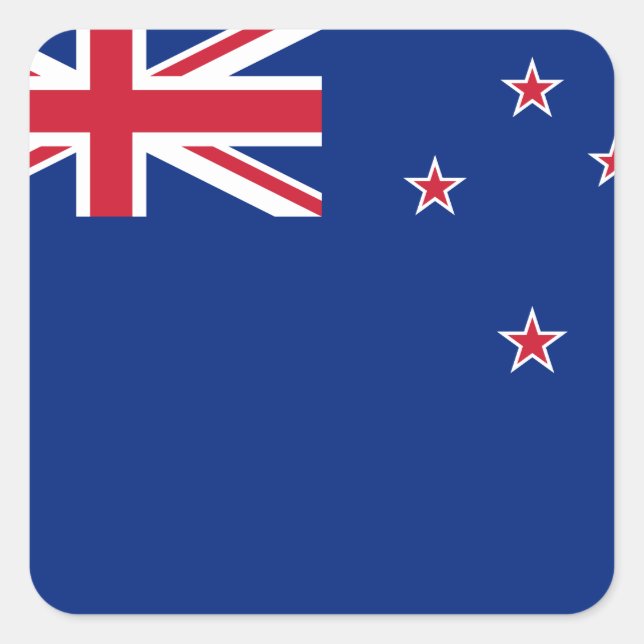 New Zealand Flag Square Sticker (Front)