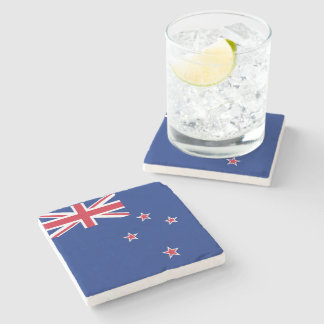 New Zealand Flag: Union Jack, Southern Cross Stars Stone Coaster
