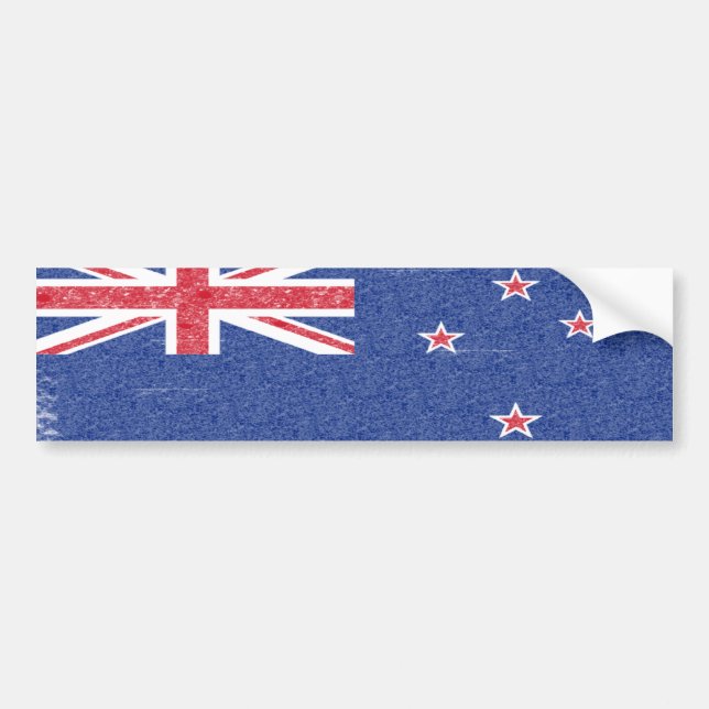 New Zealand Flag Vintage Style Bumper Sticker (Front)