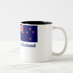 New Zealand Flag with Name Two-Tone Coffee Mug