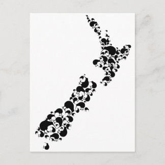NEW ZEALAND - full of kiwis - black Postcard