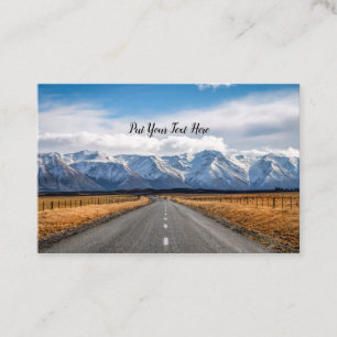 New Zealand highway   Long Straight Road   Travel Business Card