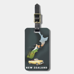 New Zealand holiday travel poster Luggage Tag