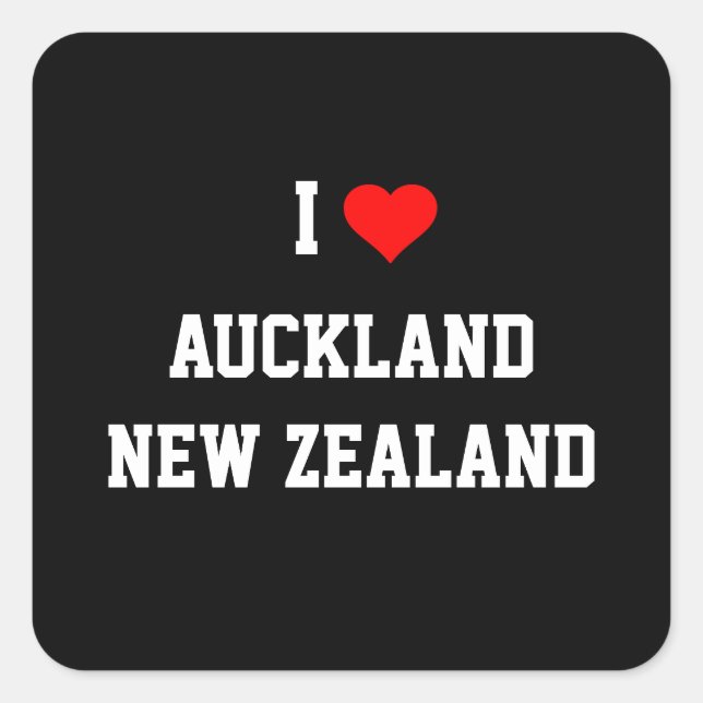 NEW ZEALAND: I Love Auckland, New Zealand Square Sticker (Front)