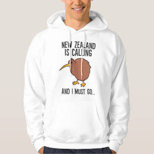 New Zealand Is Calling And I Must Go Cute Kiwi Bir Hoodie