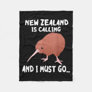 New Zealand Is Calling Kiwi Bird Wildlife Animal Fleece Blanket