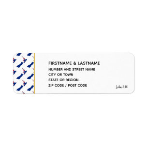 NEW ZEALAND John 3:16 Sticker Return Address Label