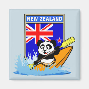 New Zealand Kayaking Panda Magnet