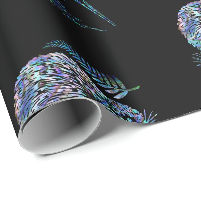 NEW ZEALAND KIWI AND FERN PAUA WRAPPING PAPER (Roll Corner)