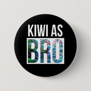 NEW ZEALAND KIWI AS BRO PAUA 2 INCH ROUND BUTTON