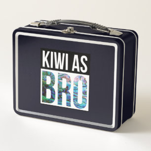 NEW ZEALAND KIWI AS BRO PAUA METAL LUNCH BOX
