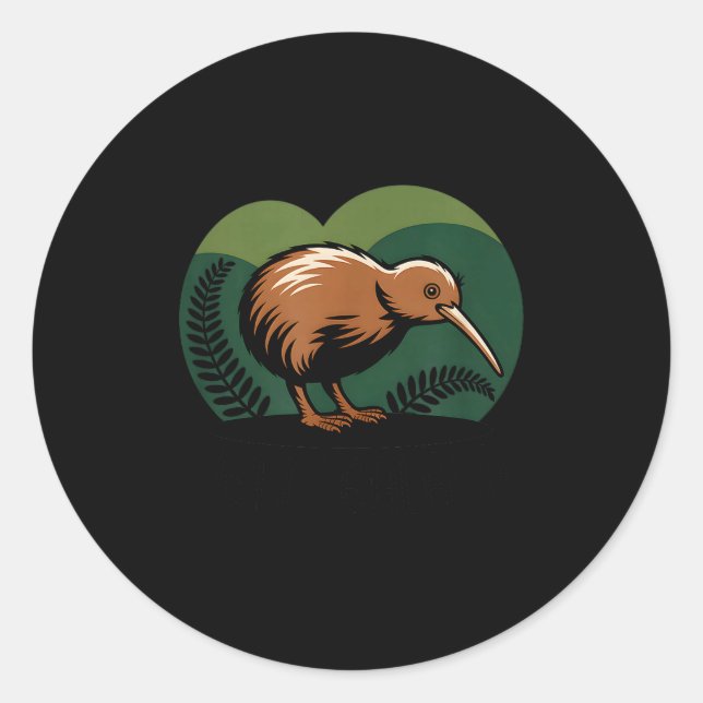 New Zealand Kiwi Bird  Classic Round Sticker (Front)