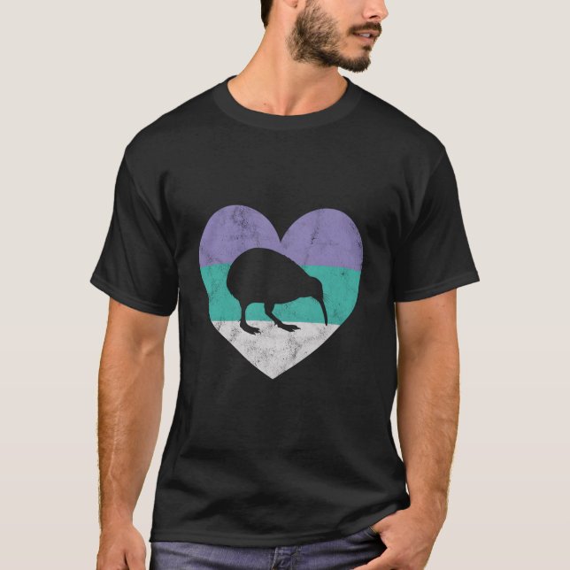 New Zealand Kiwi Bird Gift For Women & Girls Retro T-Shirt (Front)