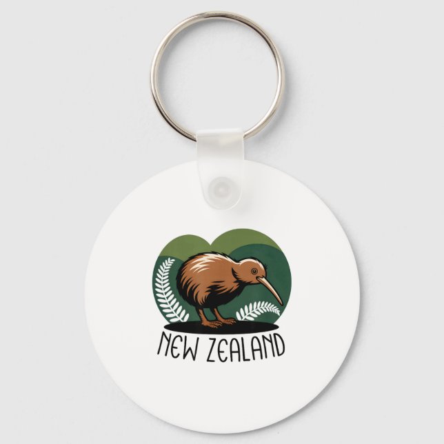 New Zealand Kiwi Bird  Keychain (Front)