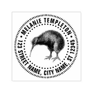 New Zealand Kiwi Bird Name Return Address Self-inking Stamp