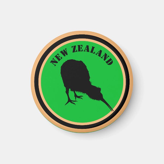 New Zealand & Kiwi Bird - Royal Kiwi design Magnet (Front)