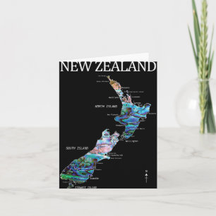 New Zealand Kiwi Detailed Map  Card