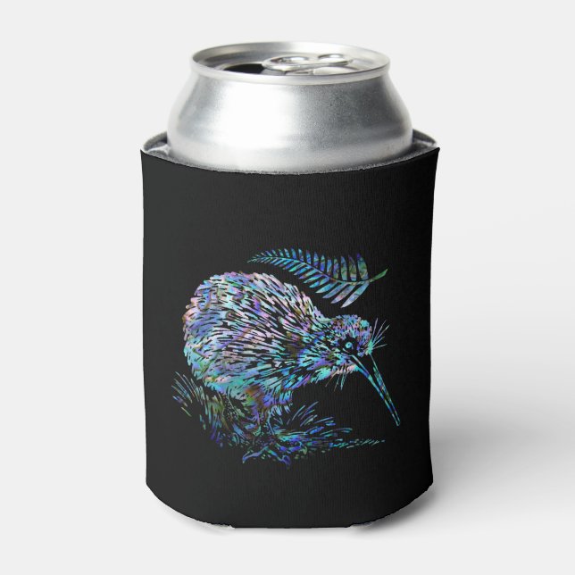 NEW ZEALAND KIWI FERN PAUA CAN COOLER (Can Front)