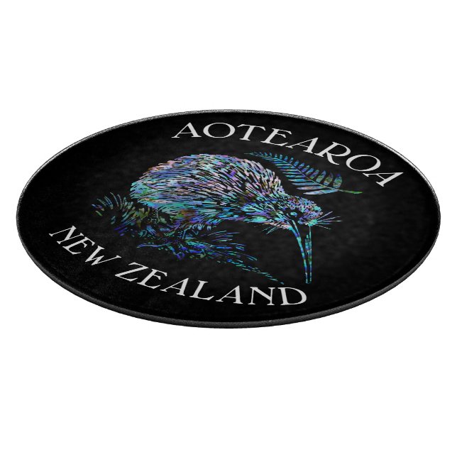 NEW ZEALAND KIWI FERN PAUA CUTTING BOARD (Corner)